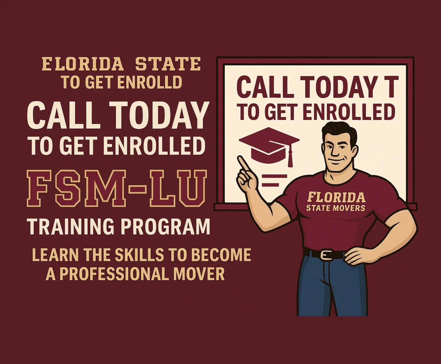 Florida State Movers training program. Call today to get enrolled and learn skills to become a professional mover.